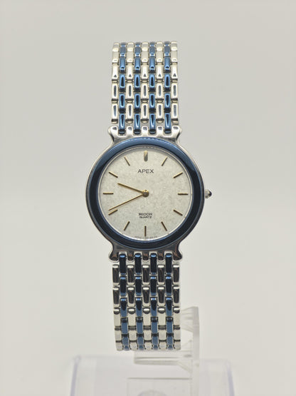 Apex Ricoh Quartz JWCII Stainless Steel Blue Accent Men Vintage Watch | - 321