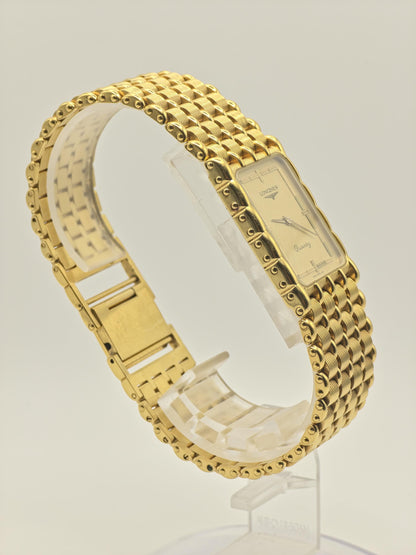 Vintage Longines Quartz Gold Tone Tank Watch Men’s | Couple Set Model - 324