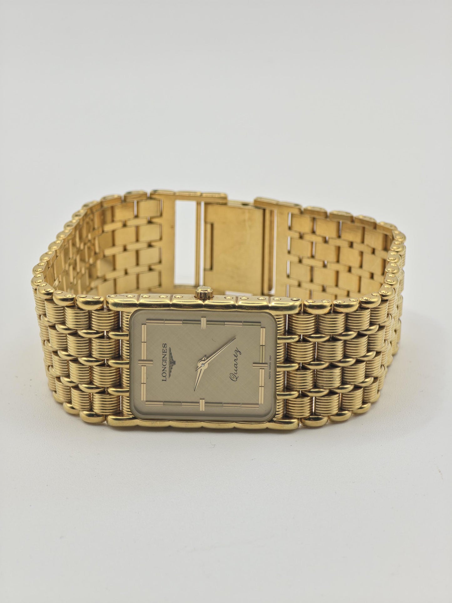 Vintage Longines Quartz Gold Tone Tank Watch Men’s | Couple Set Model - 324