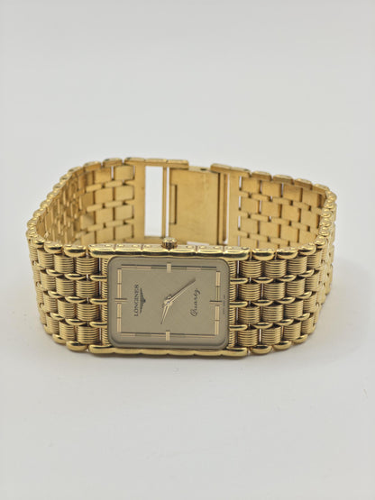 Vintage Longines Quartz Gold Tone Tank Watch Men’s | Couple Set Model - 324
