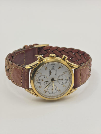 Vintage Longines Automatic Chronograph Men’s Watch Ref. L4 642 2 Gold Tone Swiss - 326