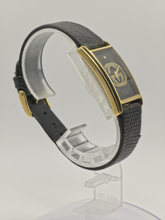 Gucci Quartz Women Black Dial GG Logo Gold Tone Case Classic | - 305
