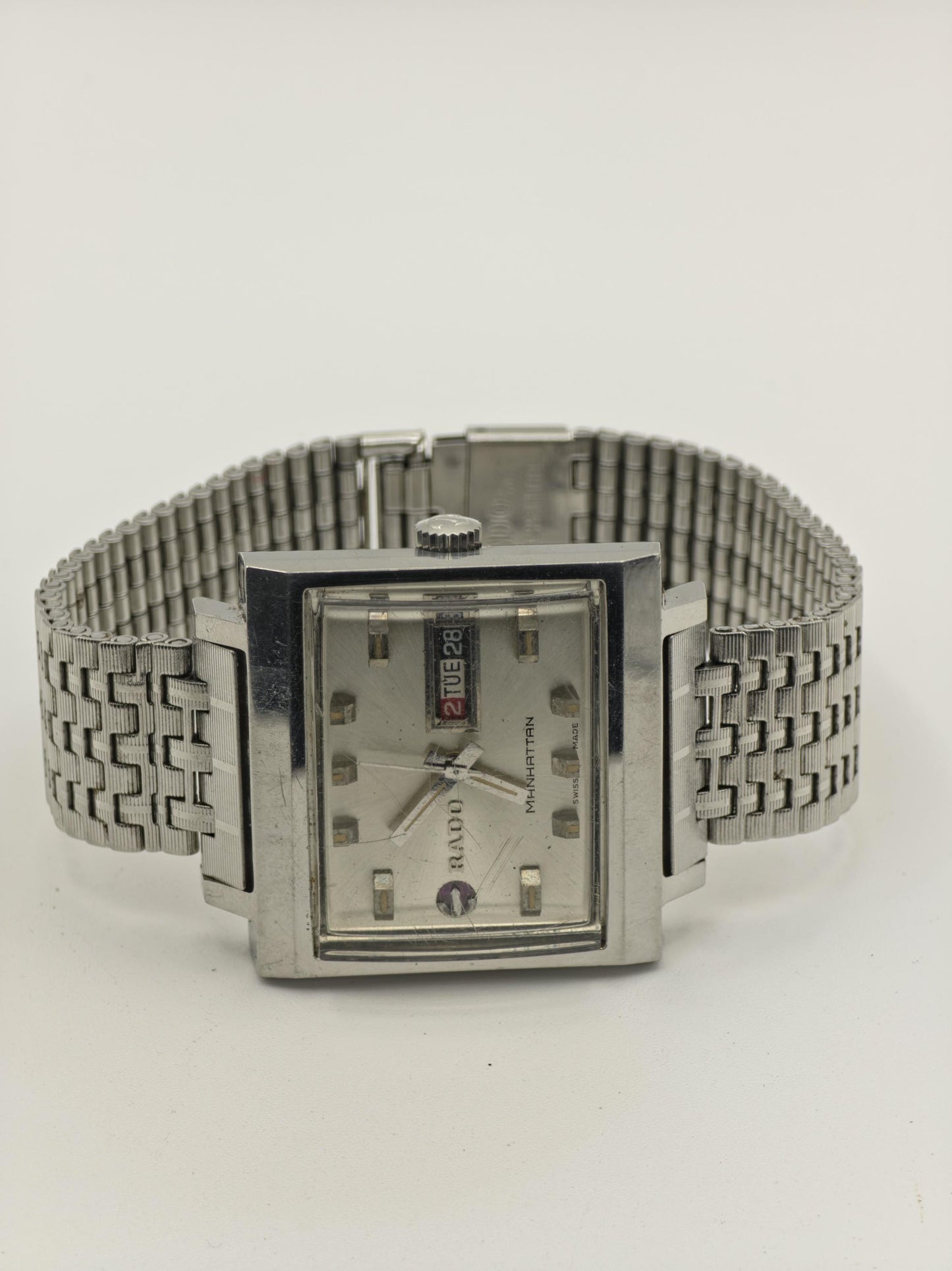 Rado Manhattan Automatic Day Date Men Vintage Steel Swiss Watch | - 309