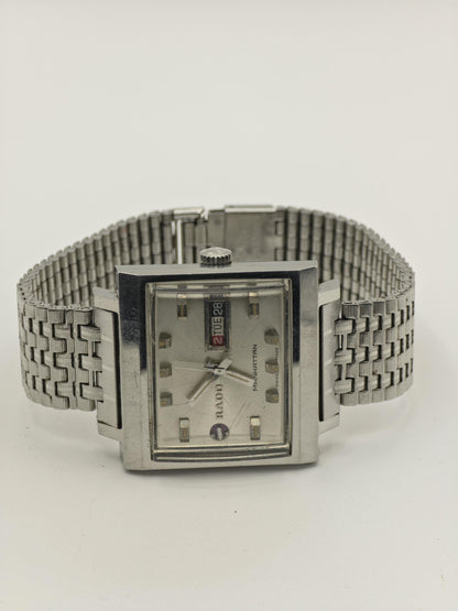 Rado Manhattan Automatic Day Date Men Vintage Steel Swiss Watch | - 309