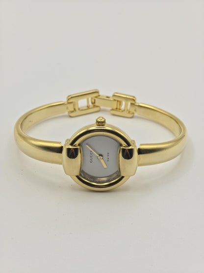 Gucci 1400L Gold Tone Bangle Women Vintage Quartz Watch Minimalist Swiss Made | - 315