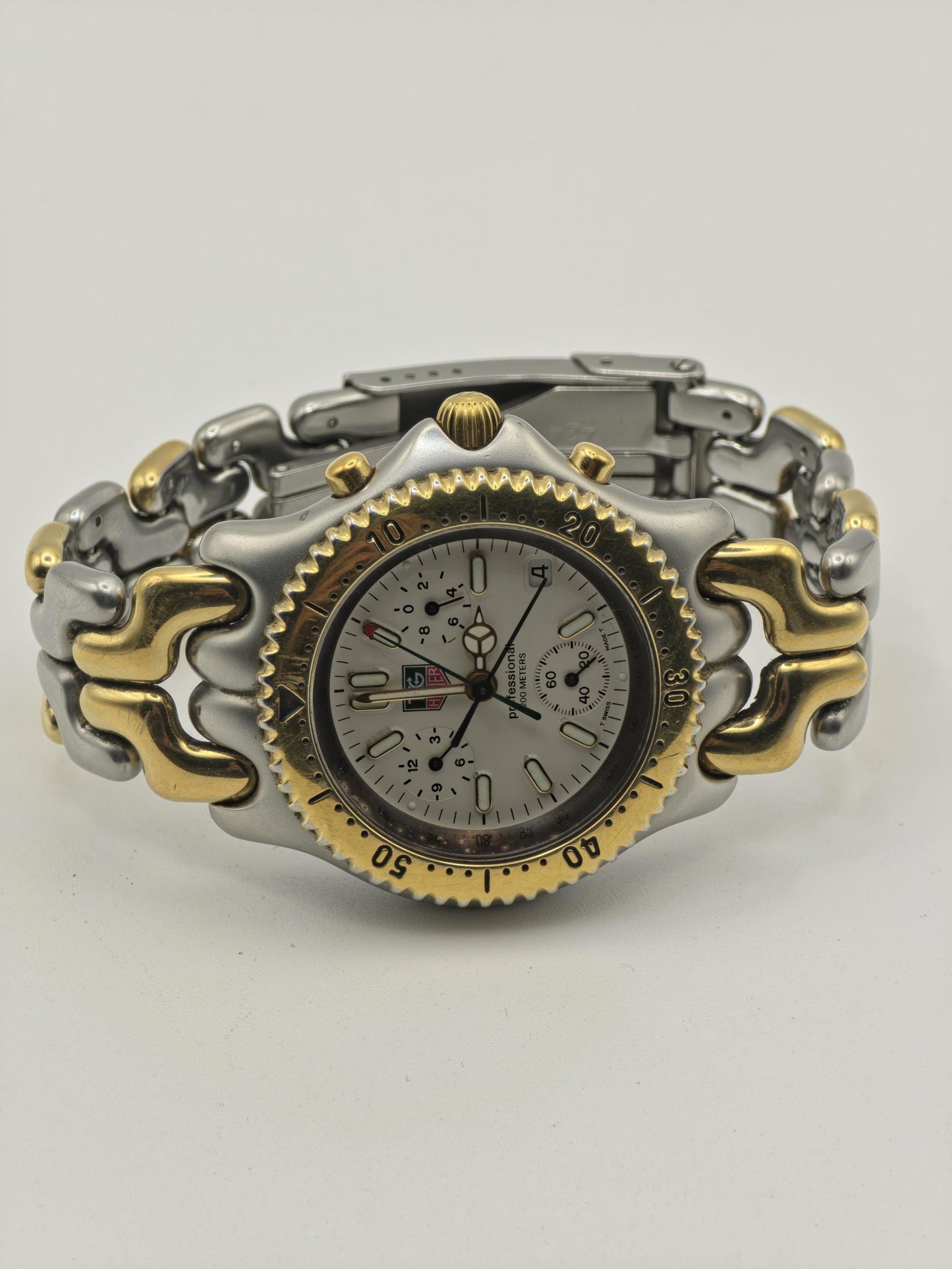 TAG Heuer S35.006M Professional 200M Chronograph Two Tone Men Vintage Quartz Watch | - 317