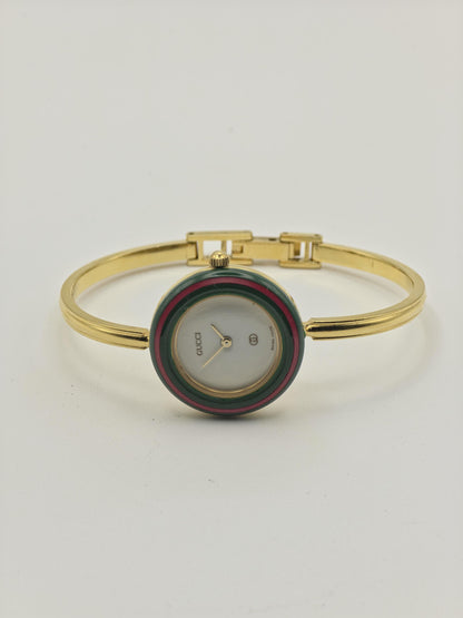 Gucci 1100L Gold Tone Bangle Women Vintage Quartz Watch Boxed | - 320
