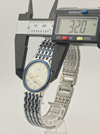Apex Ricoh Quartz JWCII Stainless Steel Blue Accent Men Vintage Watch | - 321