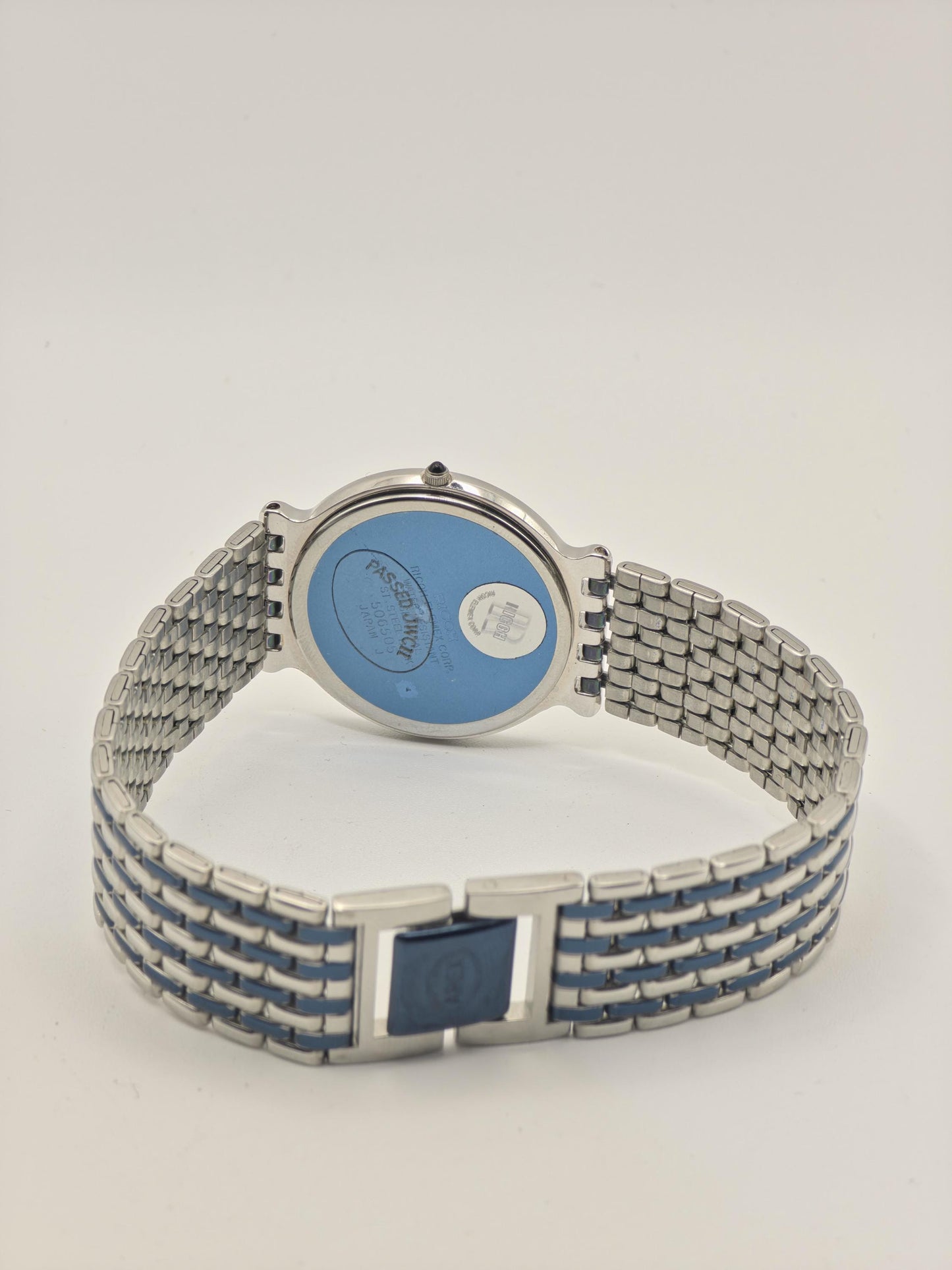 Apex Ricoh Quartz JWCII Stainless Steel Blue Accent Men Vintage Watch | - 321