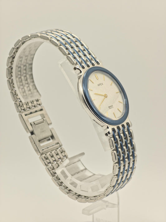 Apex Ricoh Quartz JWCII Stainless Steel Blue Accent Men Vintage Watch | - 321