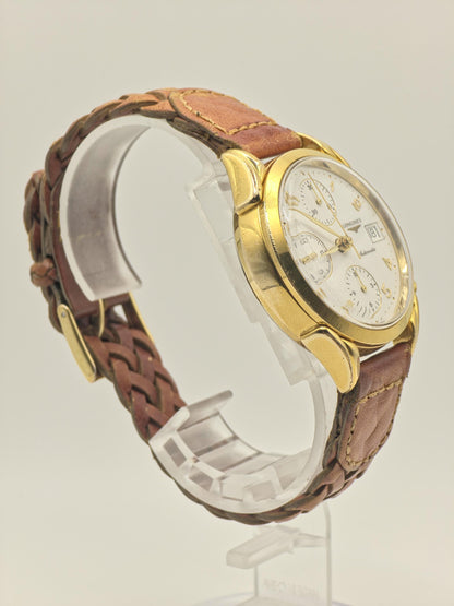 Vintage Longines Automatic Chronograph Men’s Watch Ref. L4 642 2 Gold Tone Swiss - 326