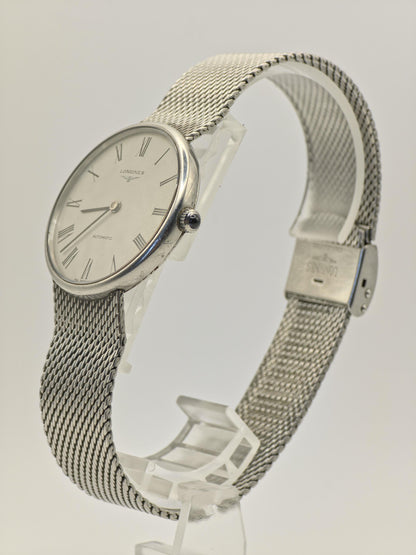 Vintage Longines Automatic Silver Dial Mesh Bracelet Men’s Watch Swiss Made - 327