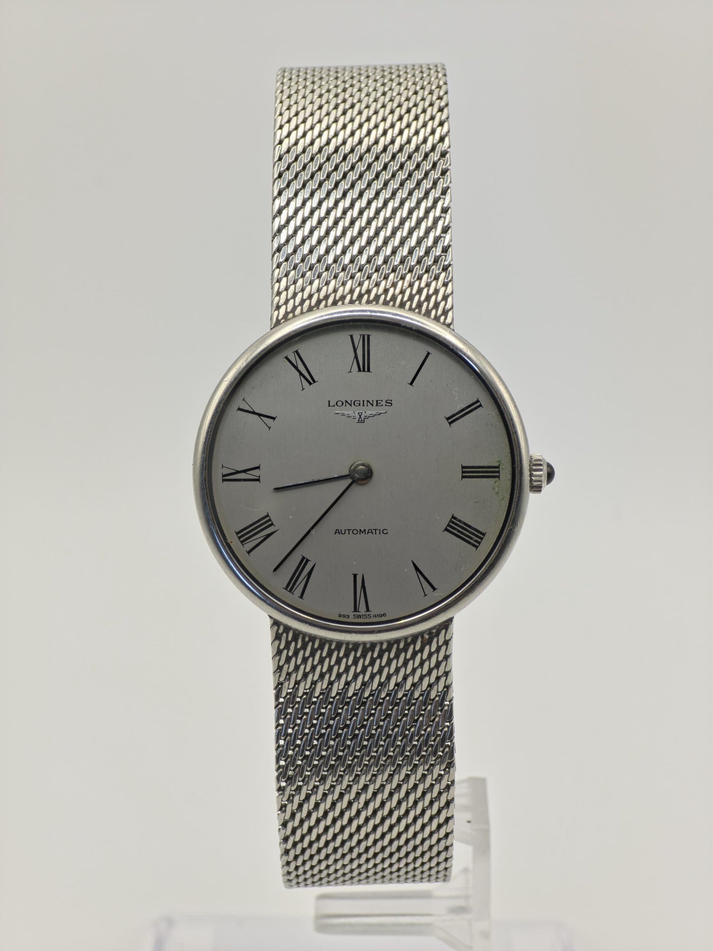 Vintage Longines Automatic Silver Dial Mesh Bracelet Men’s Watch Swiss Made - 327