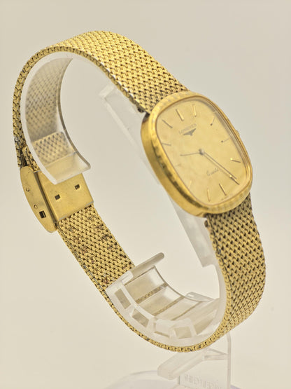 Vintage Longines Quartz Men’s Watch Gold Tone Textured Dial Swiss Made - 329