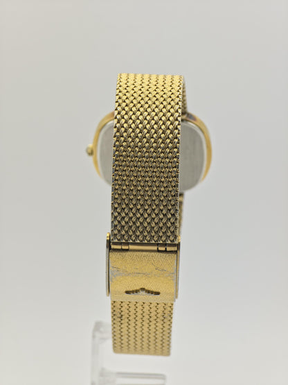 Vintage Longines Quartz Men’s Watch Gold Tone Textured Dial Swiss Made - 329