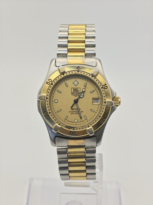 Vintage TAG Heuer 2000 Professional Unisex Watch Two Tone Quartz 200M Swiss Made - 331