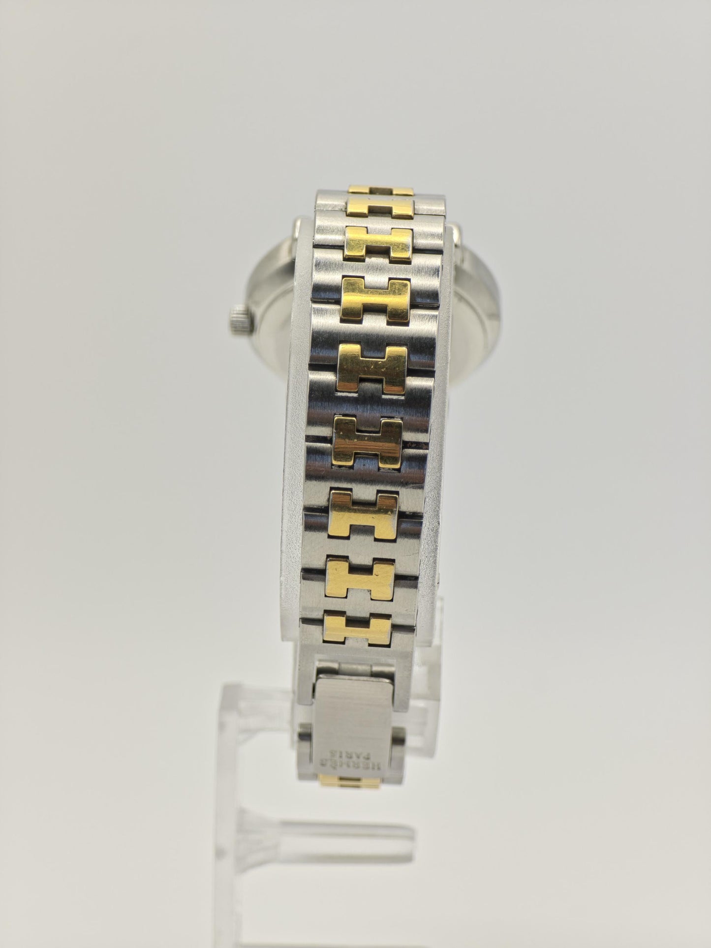 Vintage Hermès Women’s Watch Two Tone Stainless Steel Quartz Box Papers Extra Links - 334