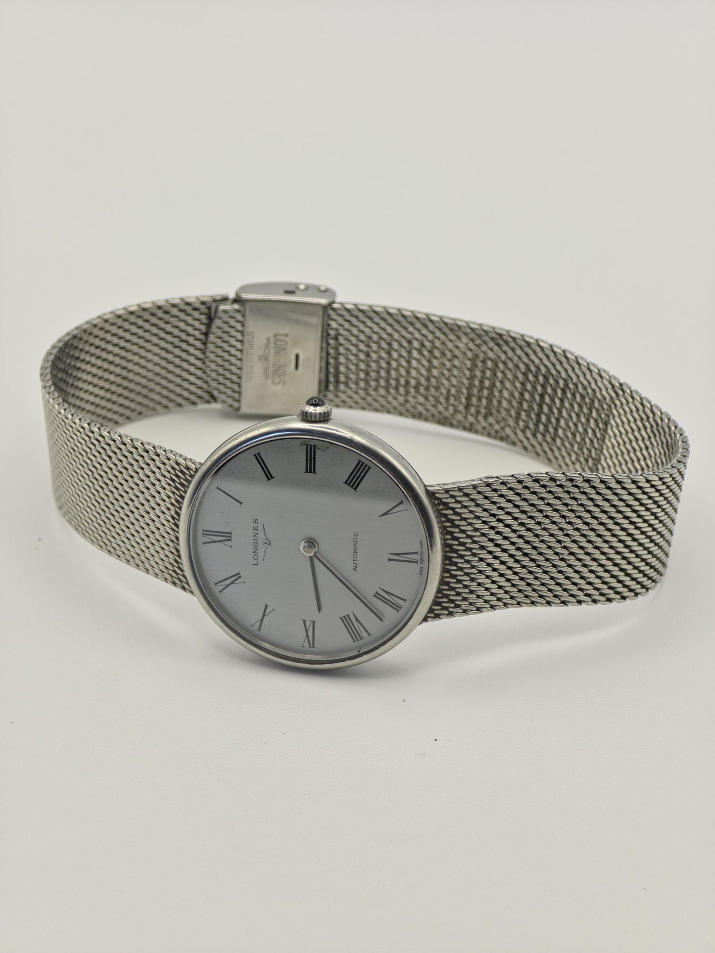 Vintage Longines Automatic Silver Dial Mesh Bracelet Men’s Watch Swiss Made - 327