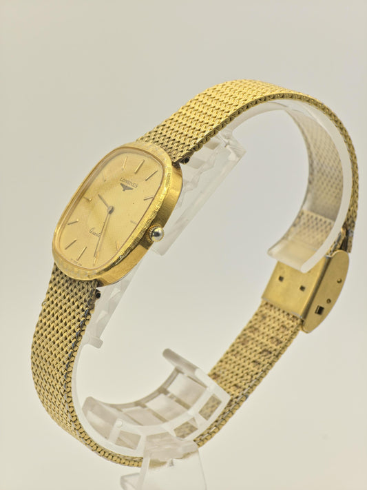 Vintage Longines Quartz Men’s Watch Gold Tone Textured Dial Swiss Made - 329