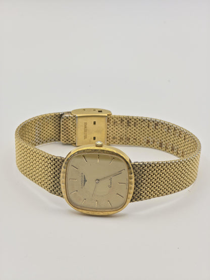 Vintage Longines Quartz Men’s Watch Gold Tone Textured Dial Swiss Made - 329