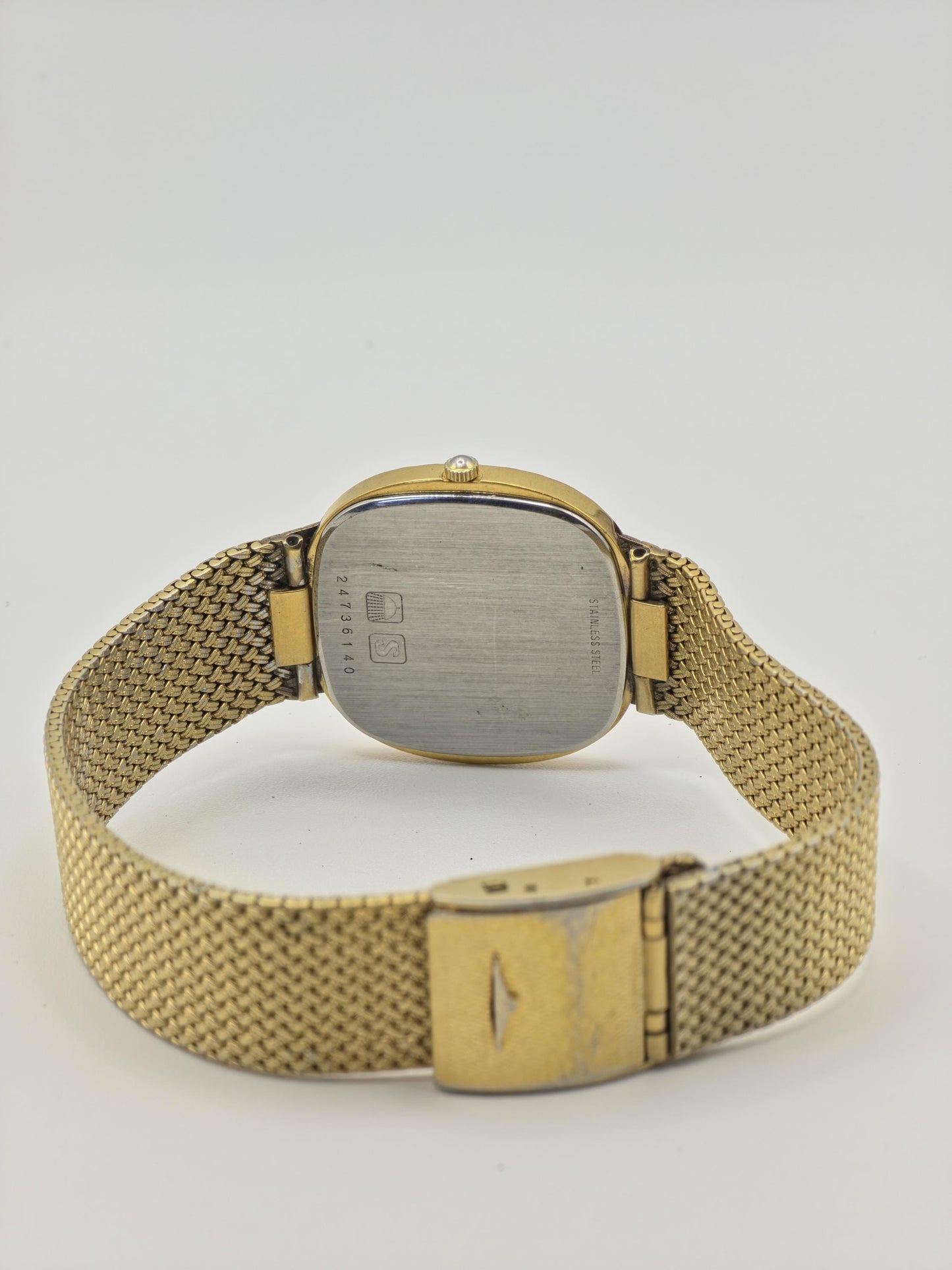 Vintage Longines Quartz Men’s Watch Gold Tone Textured Dial Swiss Made - 329