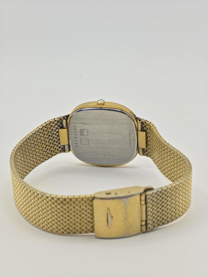 Vintage Longines Quartz Men’s Watch Gold Tone Textured Dial Swiss Made - 329