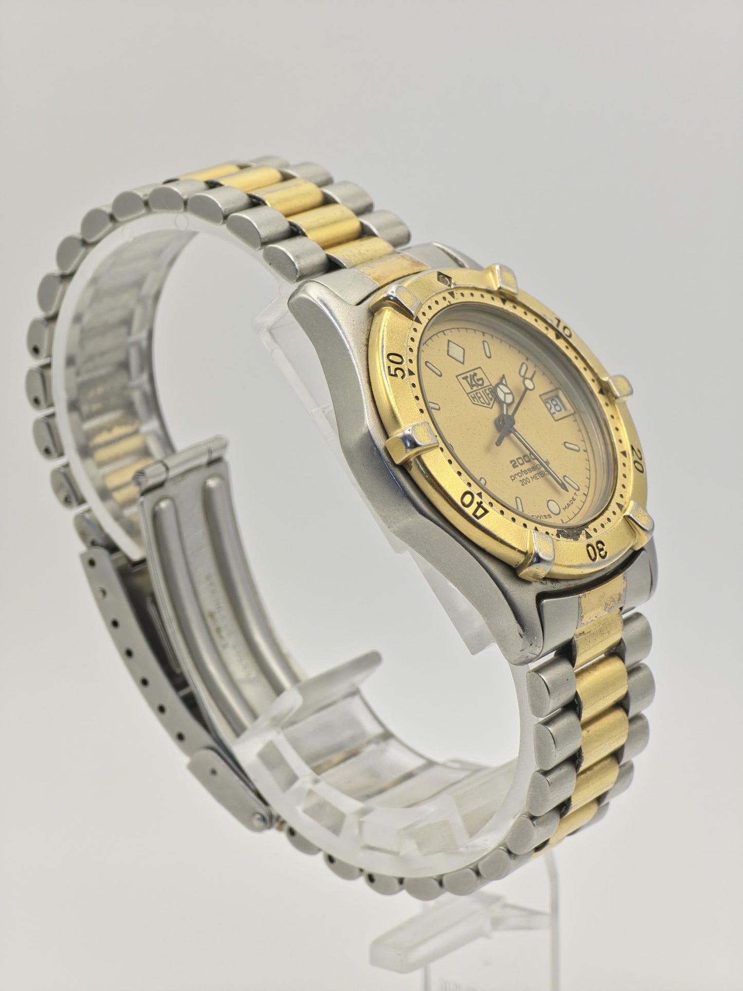 Vintage TAG Heuer 2000 Professional Unisex Watch Two Tone Quartz 200M Swiss Made - 331