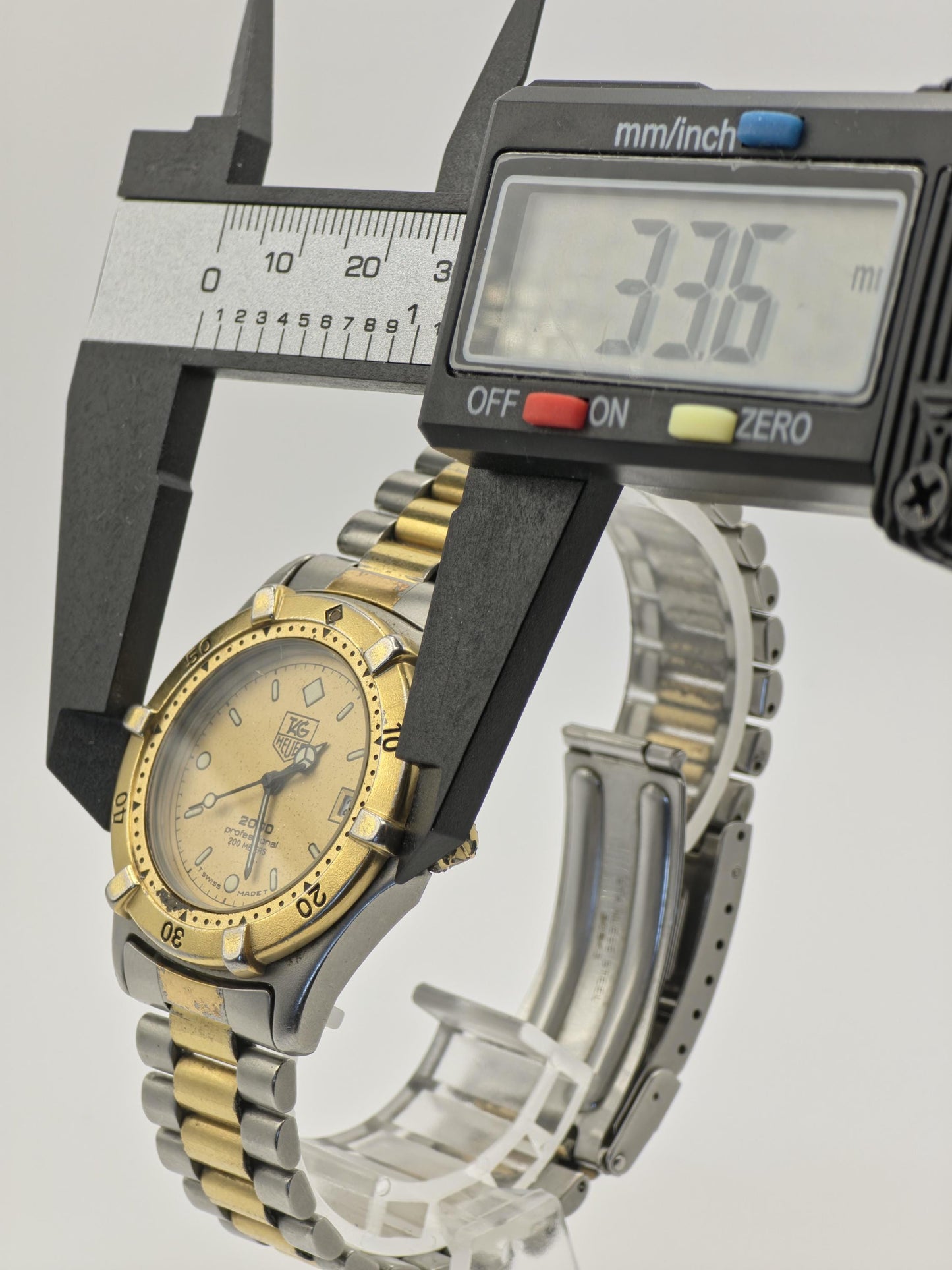 Vintage TAG Heuer 2000 Professional Unisex Watch Two Tone Quartz 200M Swiss Made - 331