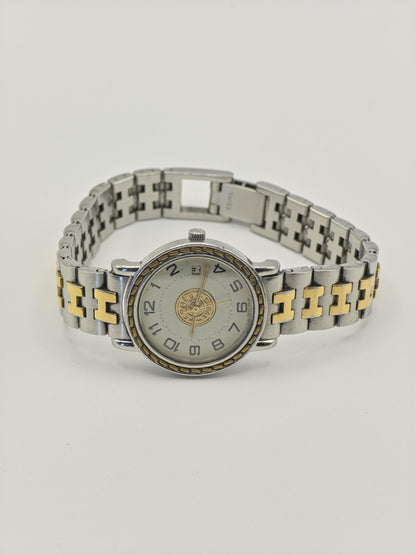 Vintage Hermès Women’s Watch Two Tone Stainless Steel Quartz Box Papers Extra Links - 334