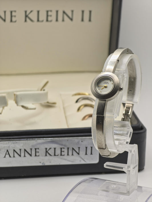 Vintage Anne Klein II Women's Watch Interchangeable Bezel Set Boxed 5 Color Options Quartz - 337