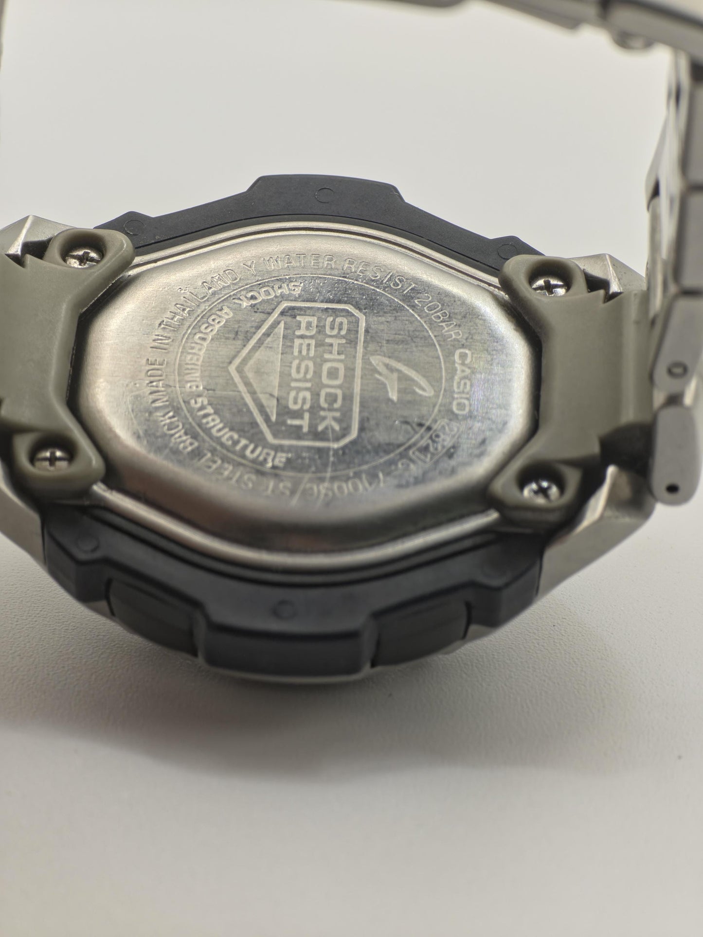 Vintage Casio G-Shock Men's Digital Watch Stainless Steel Bracelet WR20BAR Shock Resist - 338