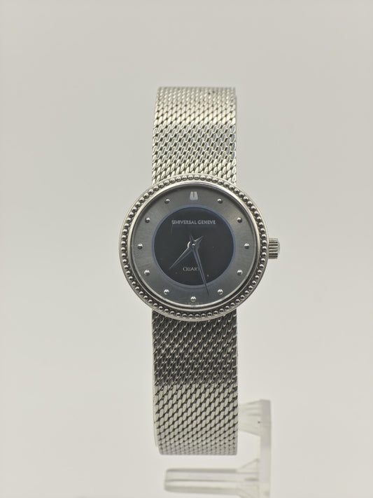 Vintage Universal Genève Women's / Unisex Watch Swiss Quartz Mesh Bracelet Silver Dial - 339