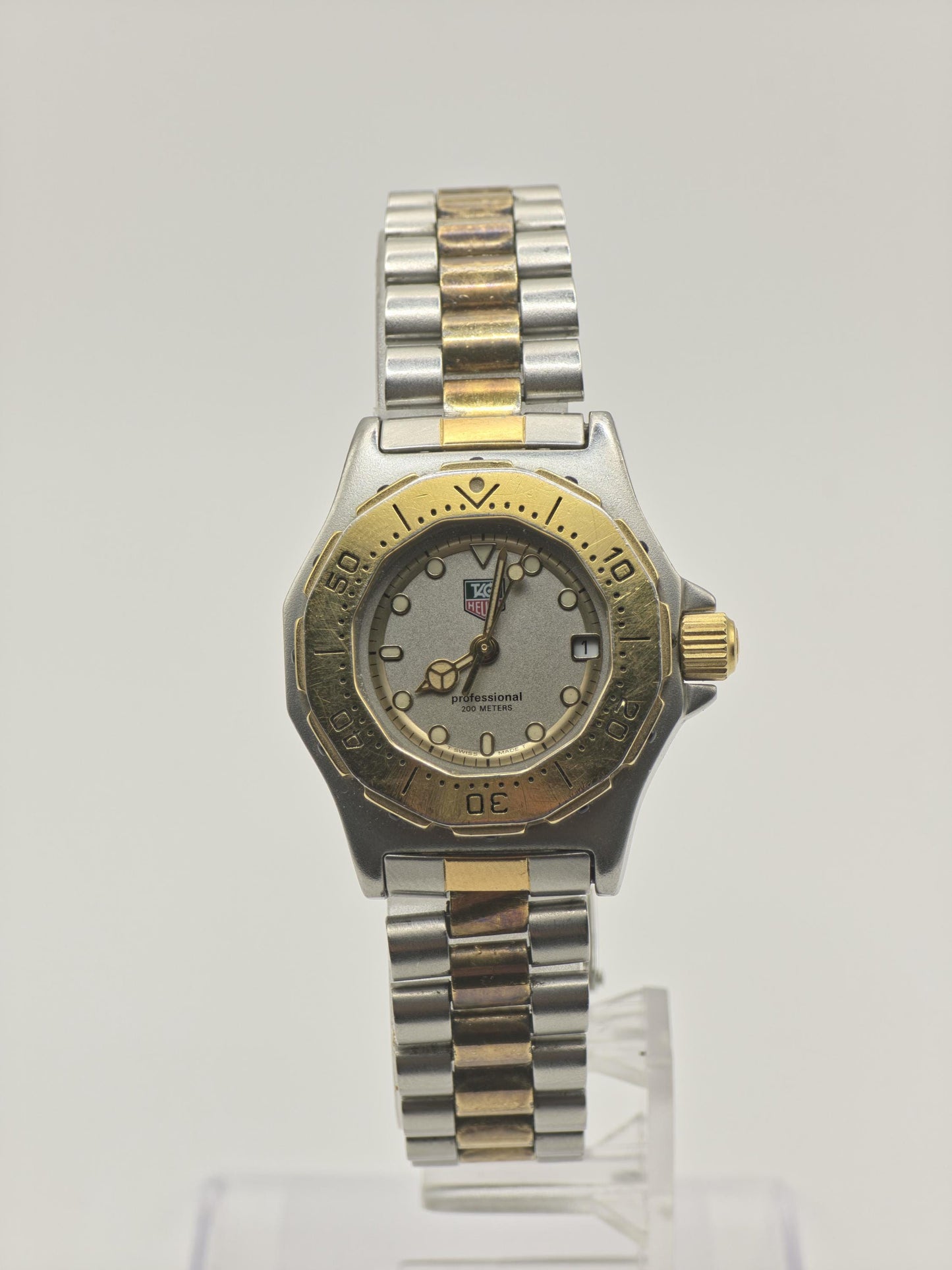 Vintage TAG Heuer Women's Professional 200M Watch Two Tone Quartz Date Swiss Made - 340