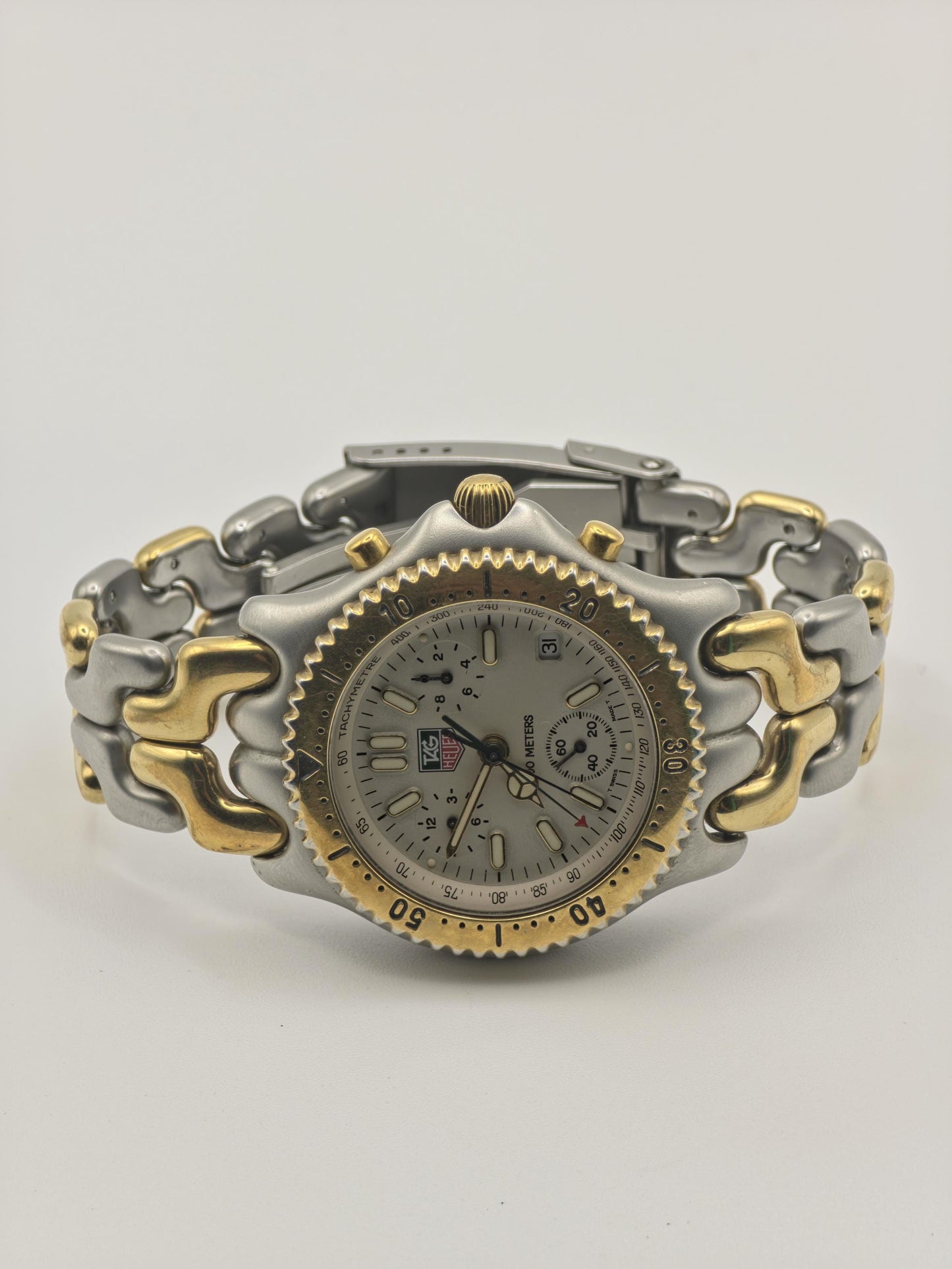 Vintage TAG Heuer Professional Chronograph Men's Watch Two Tone 200M Date Quartz - 342
