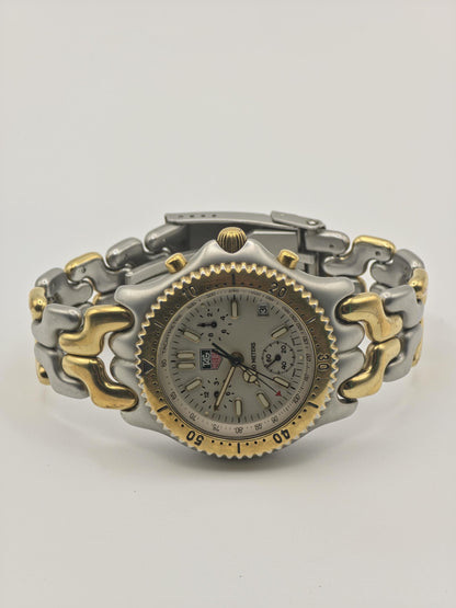 Vintage TAG Heuer Professional Chronograph Men's Watch Two Tone 200M Date Quartz - 342