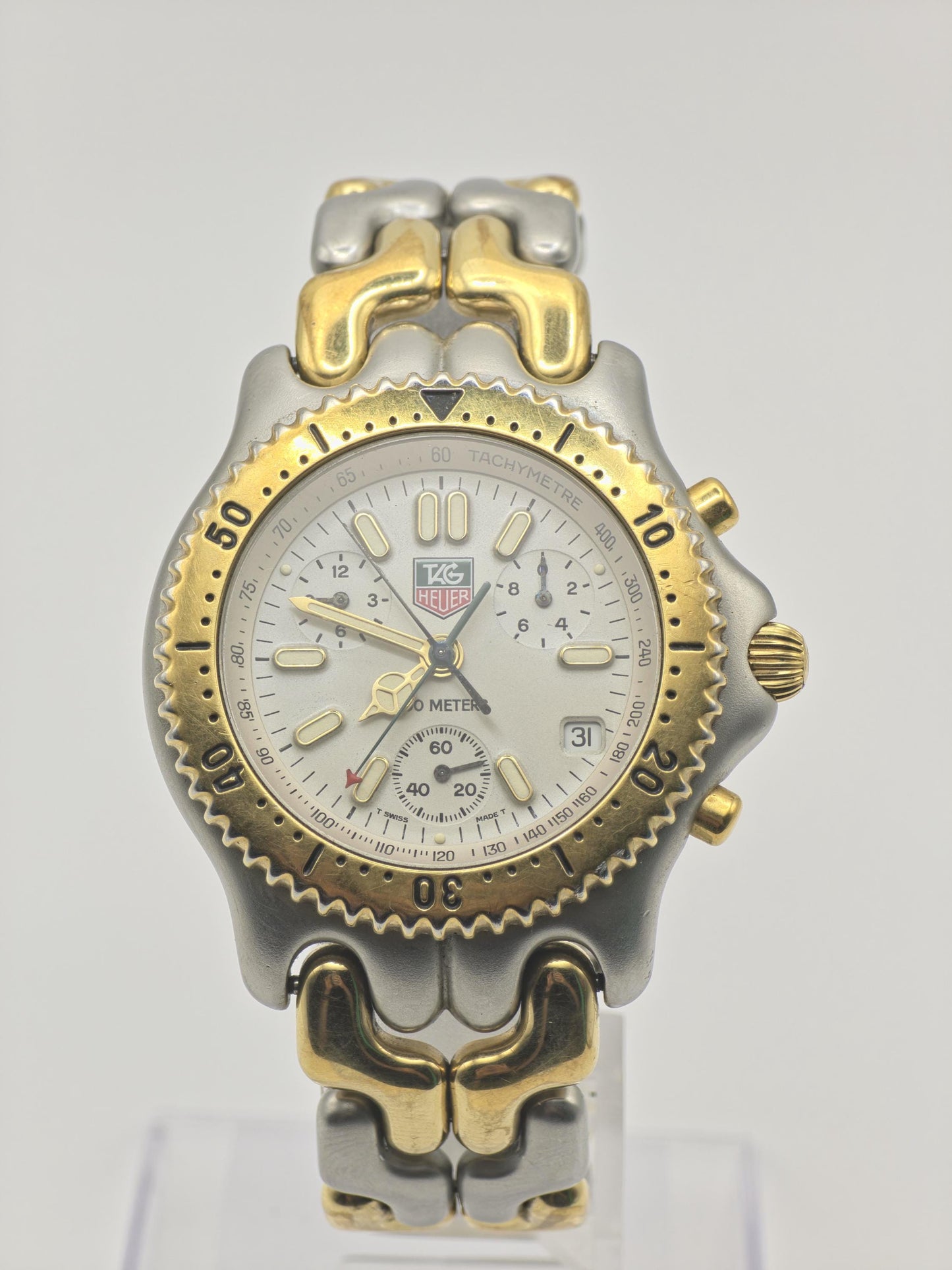 Vintage TAG Heuer Professional Chronograph Men's Watch Two Tone 200M Date Quartz - 342
