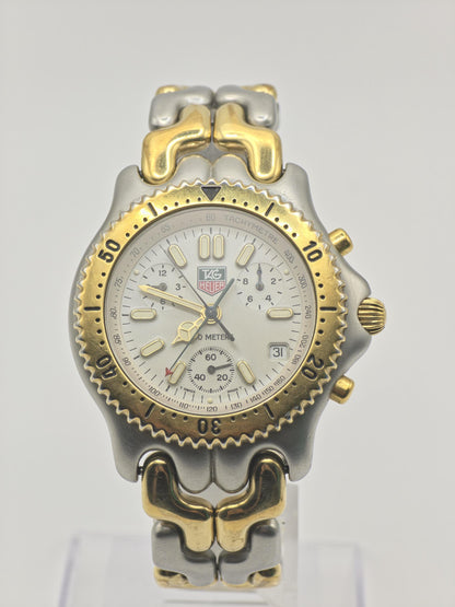 Vintage TAG Heuer Professional Chronograph Men's Watch Two Tone 200M Date Quartz - 342