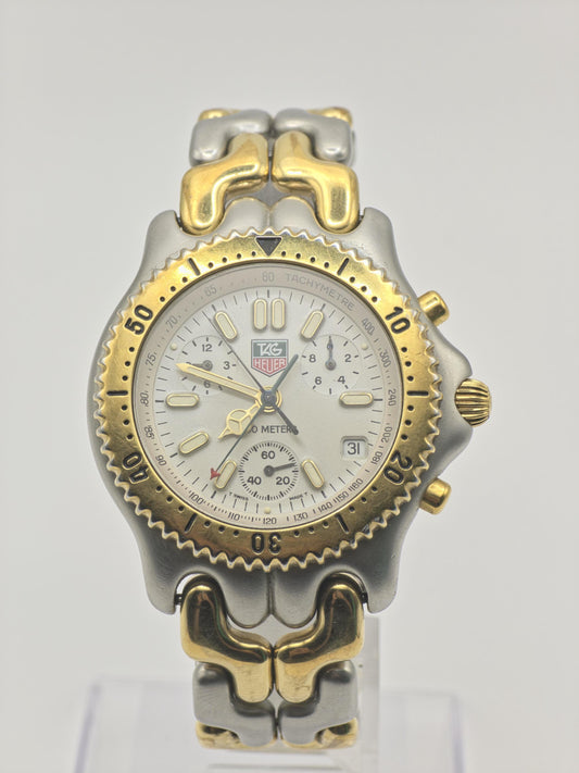 Vintage TAG Heuer Professional Chronograph Men's Watch Two Tone 200M Date Quartz - 342