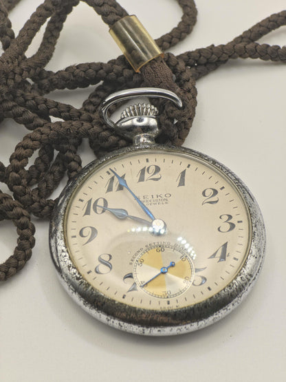Vintage Seiko Precision Pocket Watch 15 Jewels Mechanical NTT Commemorative Japan - 344