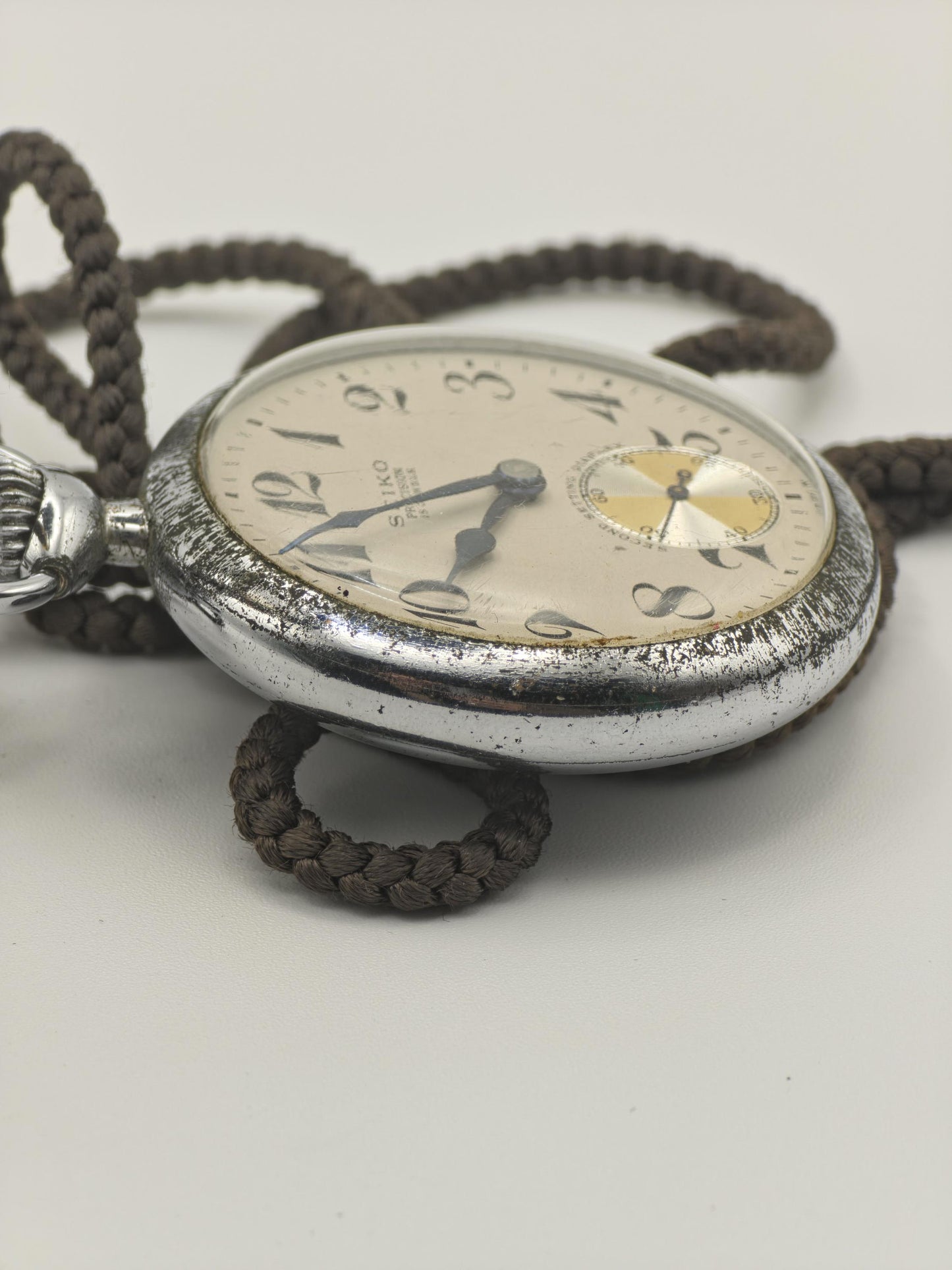 Vintage Seiko Precision Pocket Watch 15 Jewels Mechanical NTT Commemorative Japan - 344