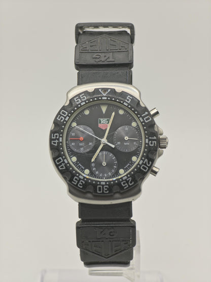 Vintage TAG Heuer Professional Chronograph Men's / Unisex Watch Black Dial Quartz - 345