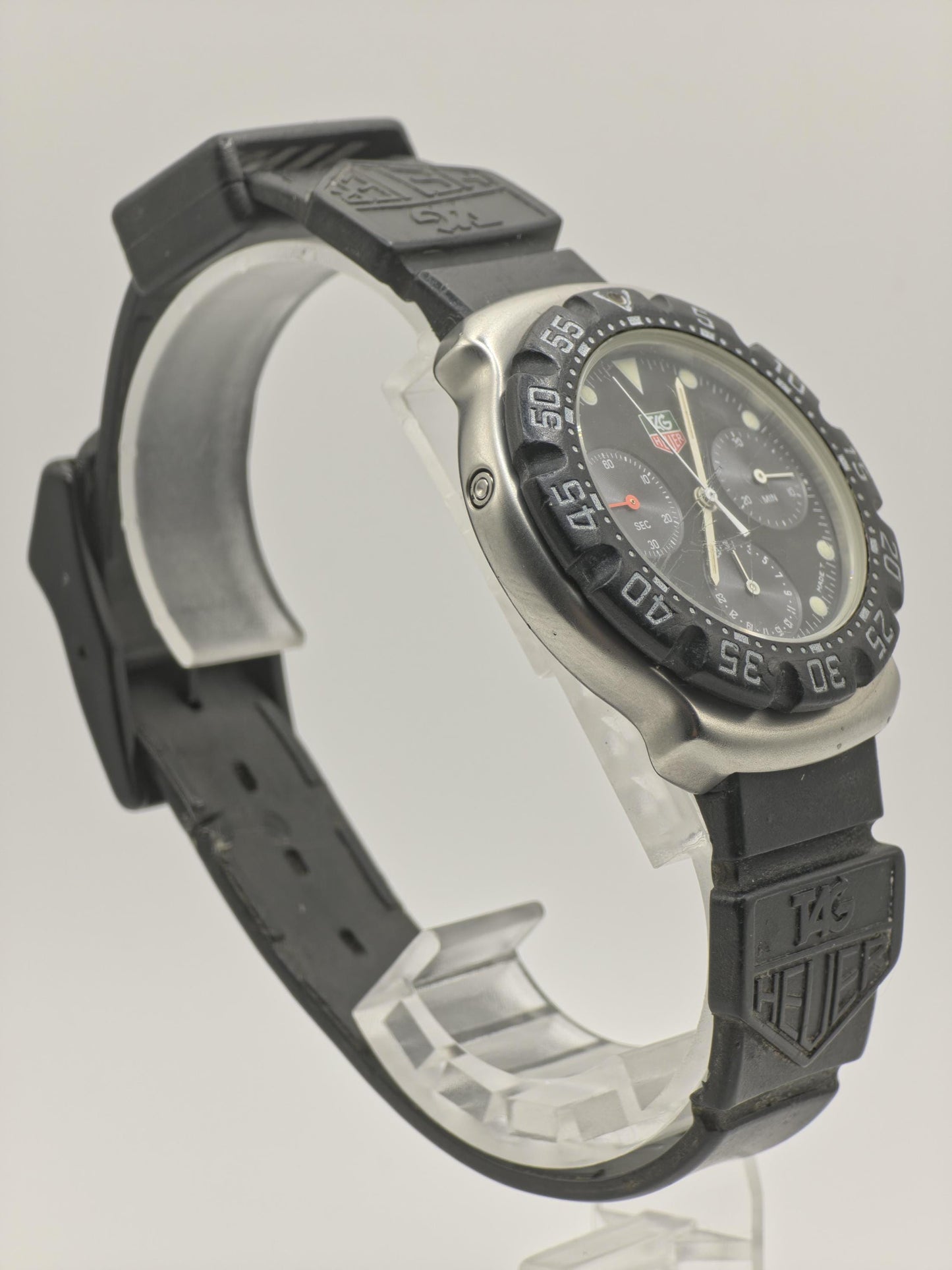 Vintage TAG Heuer Professional Chronograph Men's / Unisex Watch Black Dial Quartz - 345