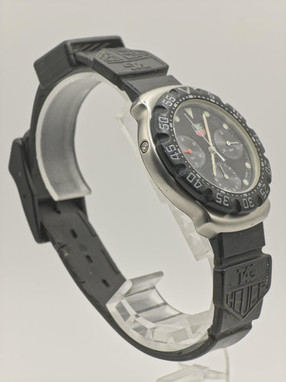 Vintage TAG Heuer Professional Chronograph Men's / Unisex Watch Black Dial Quartz - 345