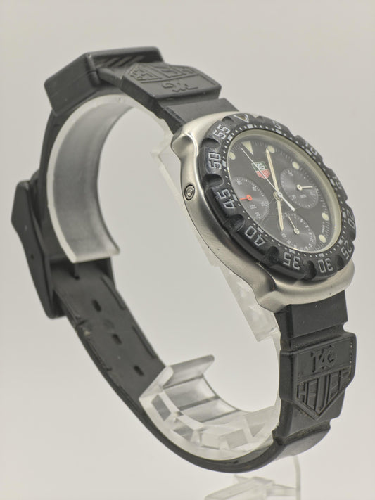 Vintage TAG Heuer Professional Chronograph Men's / Unisex Watch Black Dial Quartz - 345