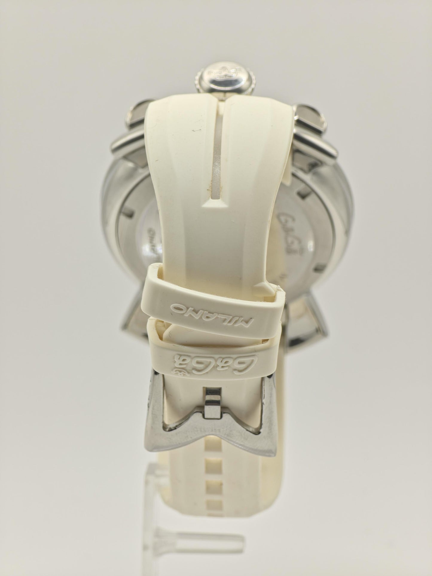 GaGa Milano MM48 Chronograph Men's Watch White Dial 48mm Oversized Case Quartz Date Display - 350