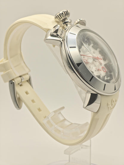 GaGa Milano MM48 Chronograph Men's Watch White Dial 48mm Oversized Case Quartz Date Display - 350