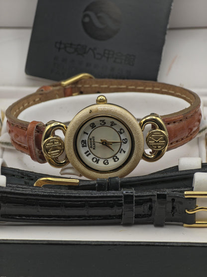 Vintage Anne Klein II Women's Watch Interchangeable Set Quartz Boxed 7 Bezels Extra Strap - 335