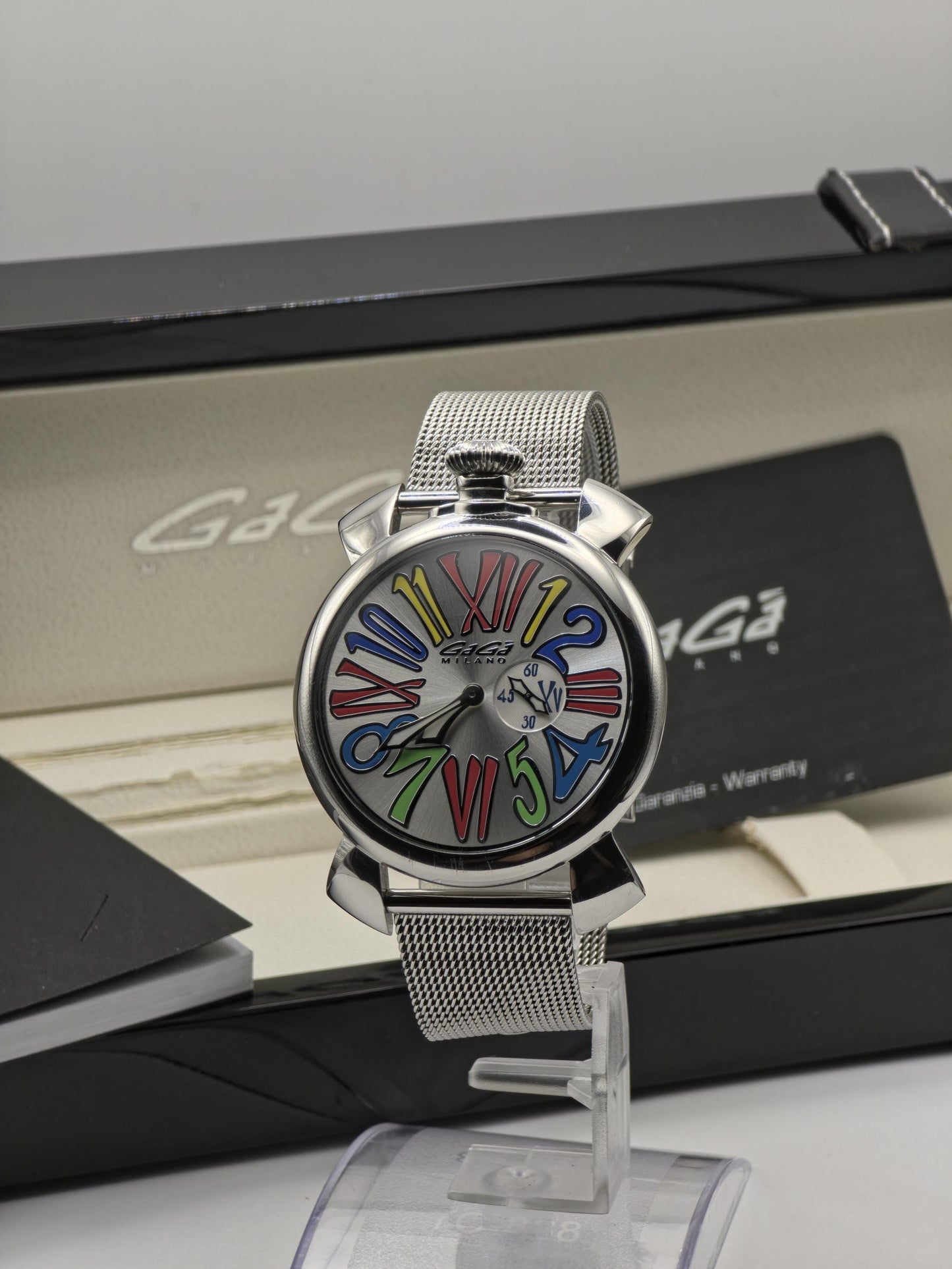 Vintage GaGa Milano Men's Watch Manuale Slim Quartz Box Papers Booklet - 336