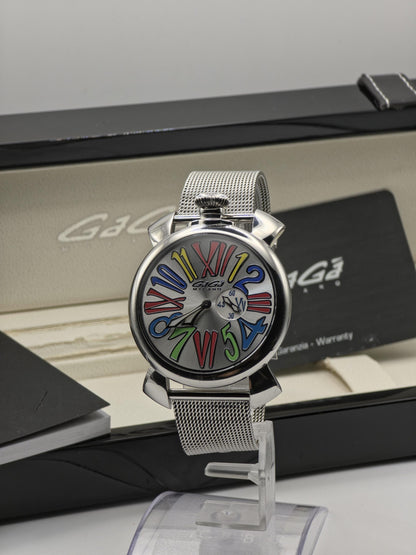 Vintage GaGa Milano Men's Watch Manuale Slim Quartz Box Papers Booklet - 336