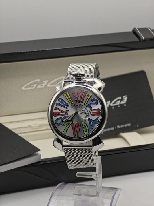 Vintage GaGa Milano Men's Watch Manuale Slim Quartz Box Papers Booklet - 336